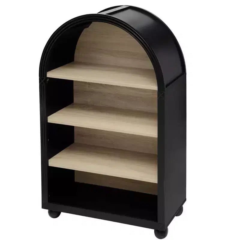 GDFStudio Sade Meuble de Rangement Moderne à 4 Niveaux, en Bois et Métal, avec Bords Sculptés, 71,1 cm