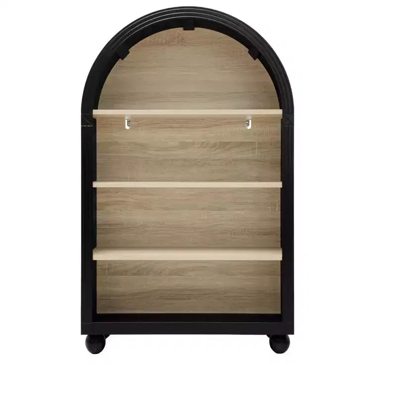 GDFStudio Sade Meuble de Rangement Moderne à 4 Niveaux, en Bois et Métal, avec Bords Sculptés, 71,1 cm