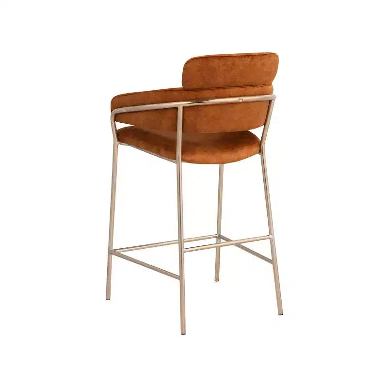 Meridian Furniture, Tabouret de comptoir en velours Yara