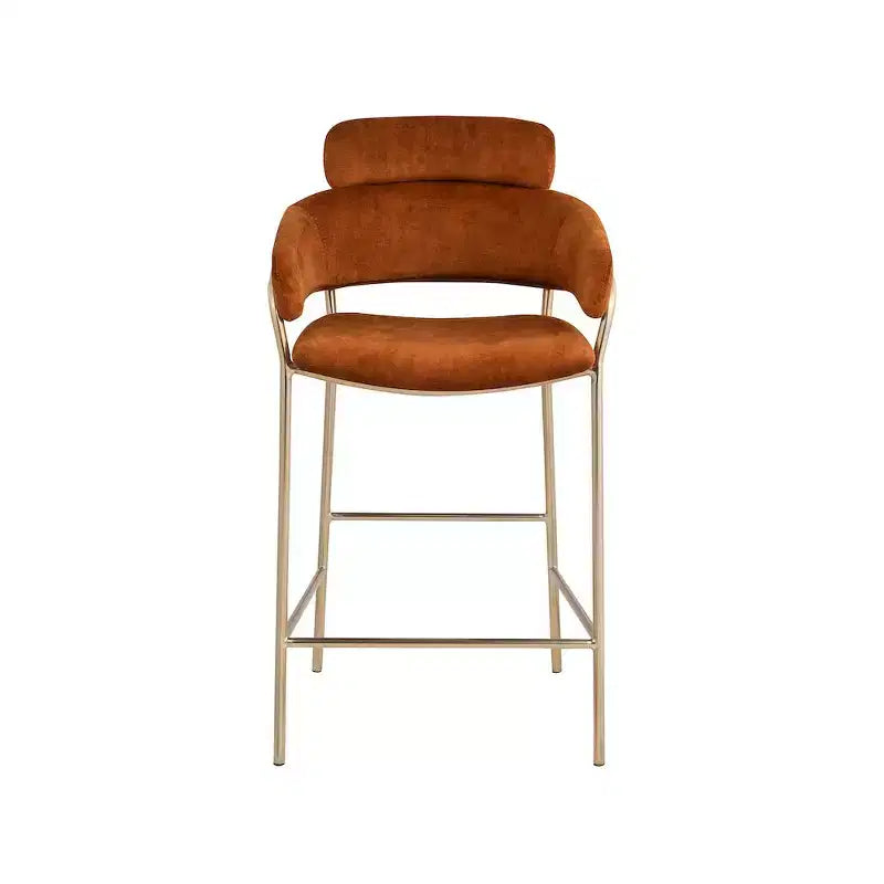 Meridian Furniture, Tabouret de comptoir en velours Yara