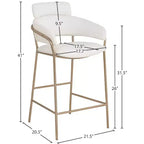Meridian Furniture, Tabouret de comptoir en velours Yara