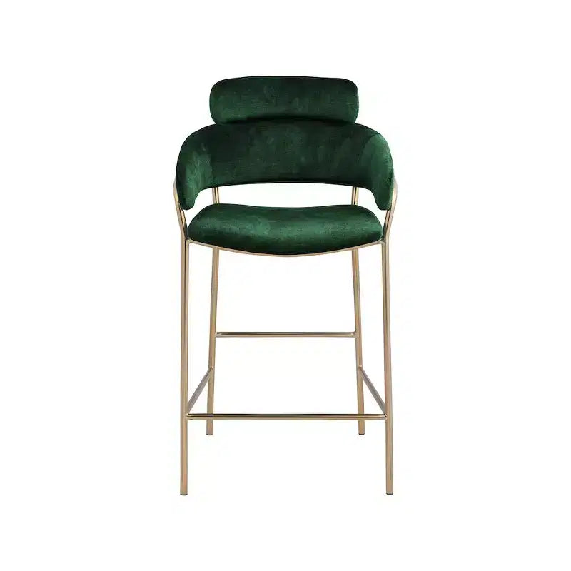 Meridian Furniture, Tabouret de comptoir en velours Yara
