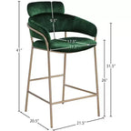 Meridian Furniture, Tabouret de comptoir en velours Yara