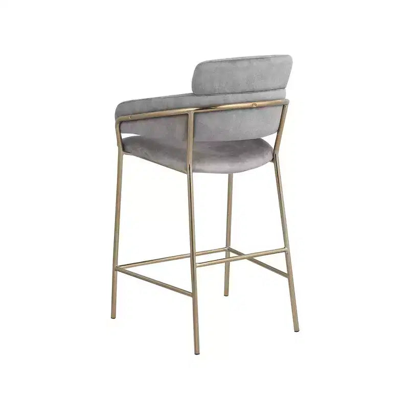 Meridian Furniture, Tabouret de comptoir en velours Yara