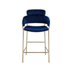 Meridian Furniture, Tabouret de comptoir en velours Yara