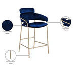 Meridian Furniture, Tabouret de comptoir en velours Yara