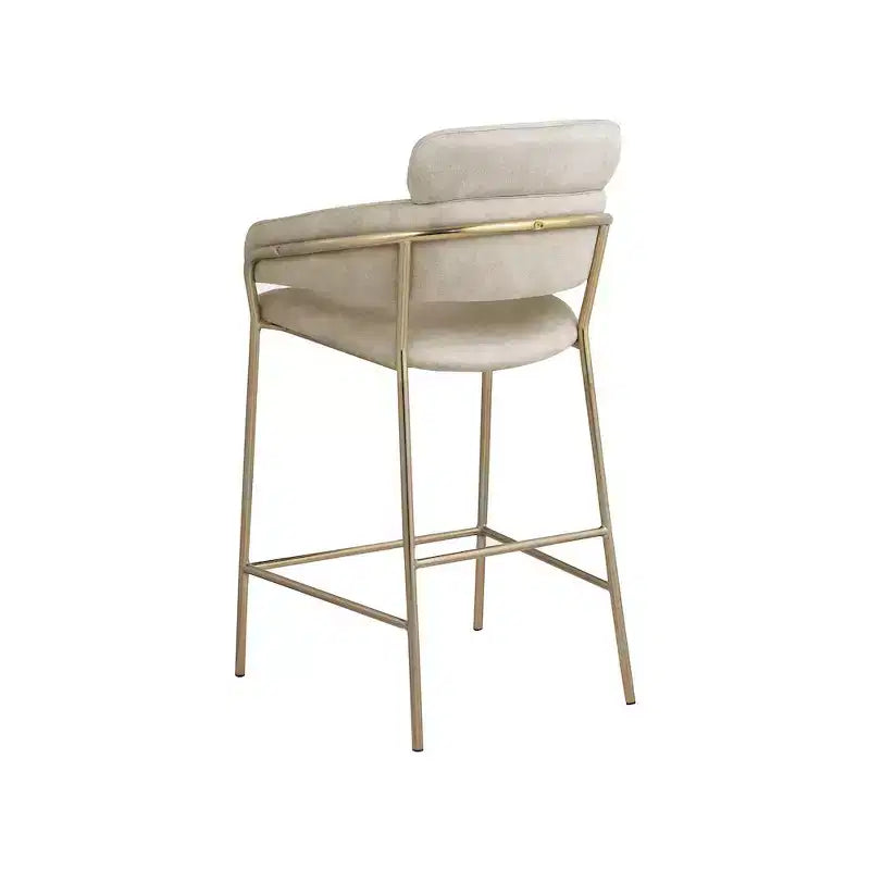 Meridian Furniture, Tabouret de comptoir en velours Yara