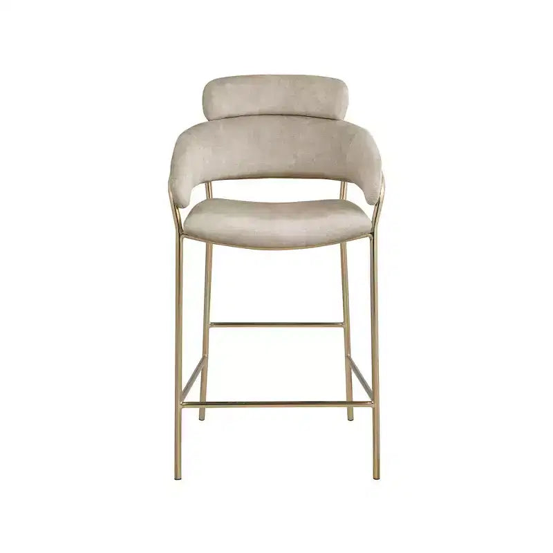 Meridian Furniture, Tabouret de comptoir en velours Yara