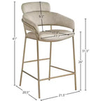 Meridian Furniture, Tabouret de comptoir en velours Yara