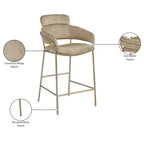 Meridian Furniture, Tabouret de comptoir en velours Yara