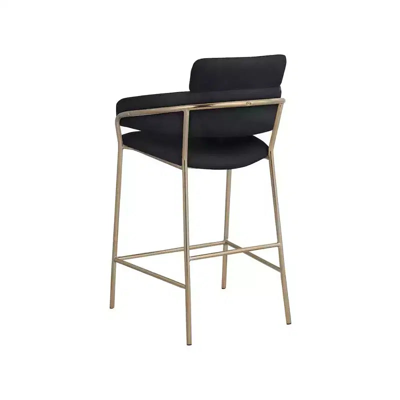 Meridian Furniture, Tabouret de comptoir en velours Yara