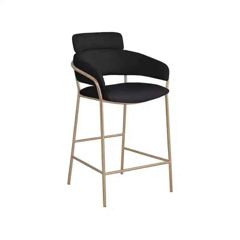 Meridian Furniture, Tabouret de comptoir en velours Yara