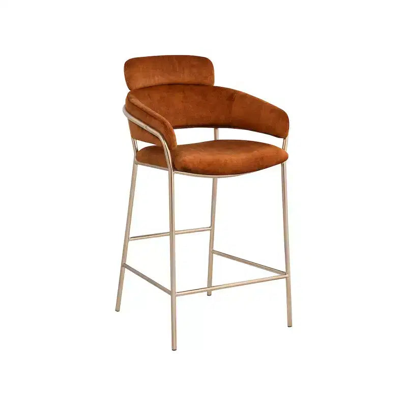 Meridian Furniture, Tabouret de comptoir en velours Yara