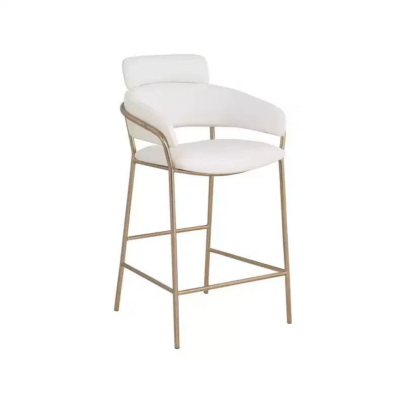Meridian Furniture, Tabouret de comptoir en velours Yara
