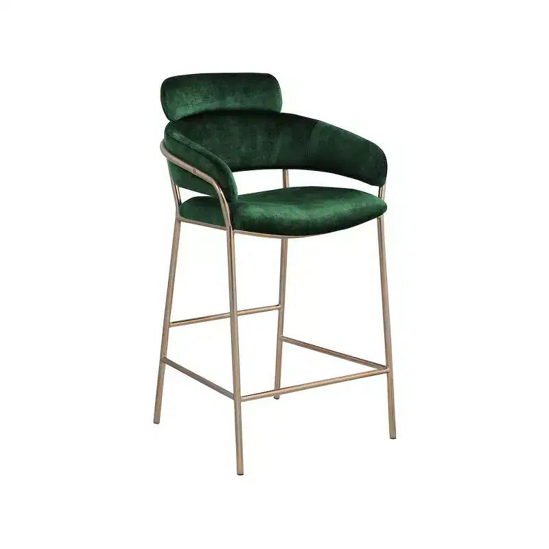 Meridian Furniture, Tabouret de comptoir en velours Yara