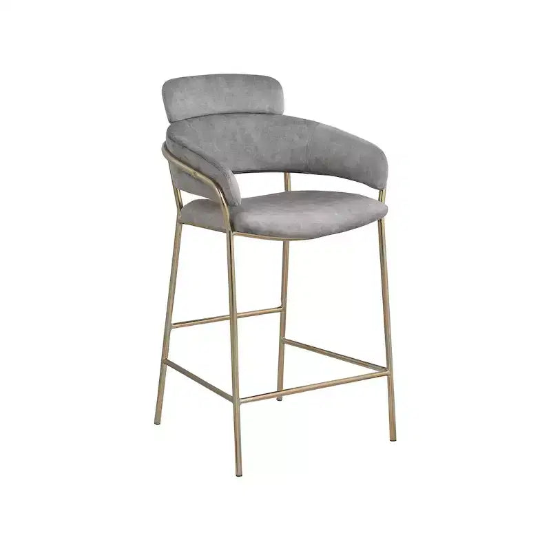 Meridian Furniture, Tabouret de comptoir en velours Yara
