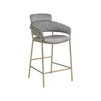 Meridian Furniture, Tabouret de comptoir en velours Yara