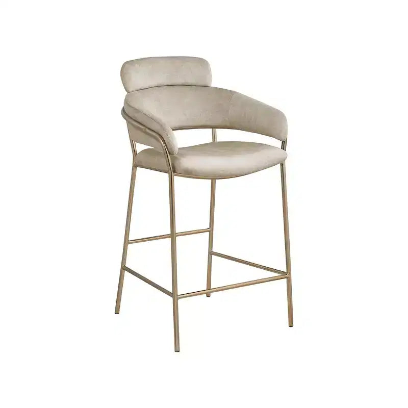 Meridian Furniture, Tabouret de comptoir en velours Yara