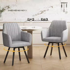 Furniliving 2-Pcs Mid Century Dining Chairs Upholstered Dining Room Chairs With Armrest