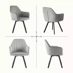 Furniliving Lot de 2 chaises de salle à manger du milieu du siècle Chaises de salle à manger rembourrées avec accoudoirs
