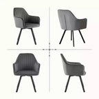 Furniliving Lot de 2 chaises de salle à manger du milieu du siècle Chaises de salle à manger rembourrées avec accoudoirs