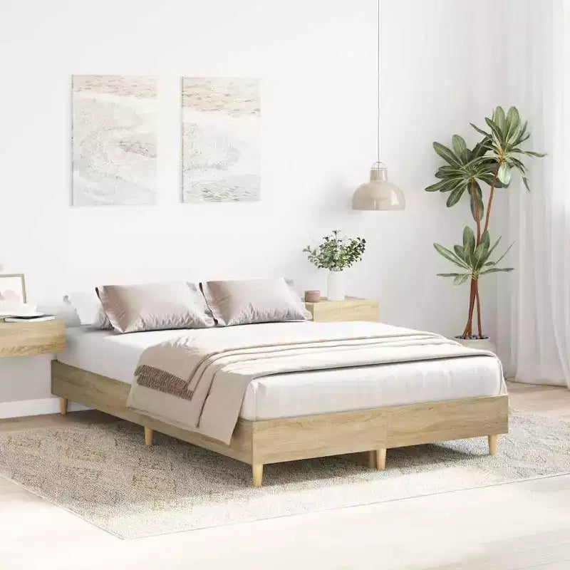 vidaXL Cadre de lit 2 pcs 152 x 203 cm Bois d'ingénierie