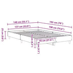 vidaXL Cadre de lit 2 pcs 152 x 203 cm Bois d'ingénierie