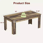 Table de salle à manger rectangulaire rustique pour 4 à 8 personnes, grande table de cuisine et de salle à manger de style ferme de 160/180 cm, pieds triangulaires renforcés, plateau en bois pour appartements