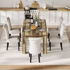Table de salle à manger rectangulaire rustique pour 4 à 8 personnes, grande table de cuisine et de salle à manger de style ferme de 160/180 cm, pieds triangulaires renforcés, plateau en bois pour appartements