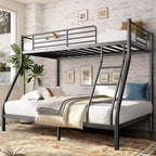 GDFStudio Nikolai Modern Metal Twin Over Full Size Bunk Bed with Ladder Design