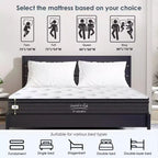 Matelas hybride GDFStudio Anastasia moderne 12H à ressorts ensachés individuellement