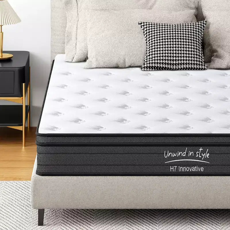 Matelas hybride GDFStudio Anastasia moderne 12H à ressorts ensachés individuellement