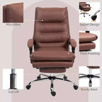 Fauteuil de bureau massant en microfibre, inclinable et chauffant avec repose-pieds, double rembourrage, roulettes pivotantes