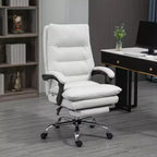 Fauteuil de bureau massant en microfibre, inclinable et chauffant avec repose-pieds, double rembourrage, roulettes pivotantes