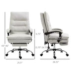 Fauteuil de bureau massant en microfibre, inclinable et chauffant avec repose-pieds, double rembourrage, roulettes pivotantes