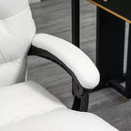 Fauteuil de bureau massant en microfibre, inclinable et chauffant avec repose-pieds, double rembourrage, roulettes pivotantes