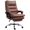 Fauteuil de bureau massant en microfibre, inclinable et chauffant avec repose-pieds, double rembourrage, roulettes pivotantes