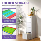 Classeur vertical métallique à 4 tiroirs avec serrure pour bureau et maison en acier
