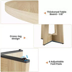 Table à manger ronde moderne de 119 cm pour 4 à 6 personnes, table de cuisine avec base piédestal robuste, table de salle à manger circulaire peu encombrante pour petits espaces