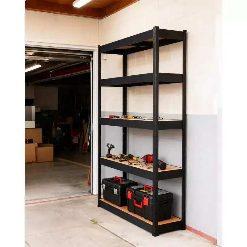 Étagères de rangement, 91,4 x 45,7 x 182,9 cm Étagères de garage robustes en métal réglables, Unités de rangement réglables à 5 niveaux, Racks utilitaires de rangement en métal