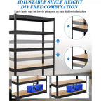 Étagères de rangement, 91,4 x 45,7 x 182,9 cm Étagères de garage robustes en métal réglables, Unités de rangement réglables à 5 niveaux, Racks utilitaires de rangement en métal