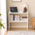 Bureau pliant FurnitureR avec étagère de rangement, petit bureau d'ordinateur à rabat avec étagère à livres, bureau d'écriture pour bureau à domicile, chambre à coucher, appartement