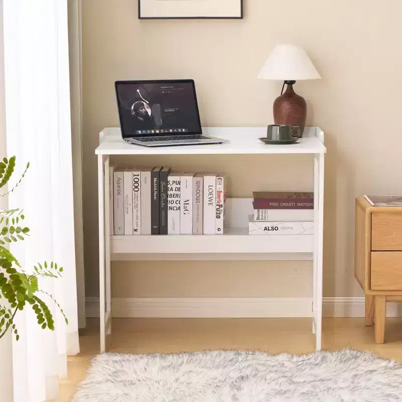 Bureau pliant FurnitureR avec étagère de rangement, petit bureau d'ordinateur à rabat avec étagère à livres, bureau d'écriture pour bureau à domicile, chambre à coucher, appartement