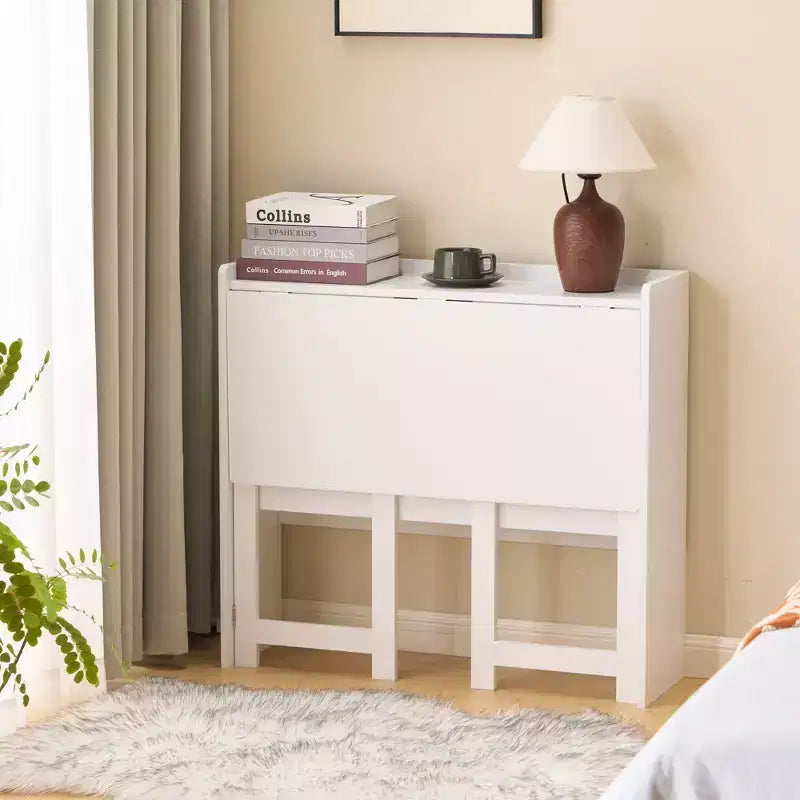 Bureau pliant FurnitureR avec étagère de rangement, petit bureau d'ordinateur à rabat avec étagère à livres, bureau d'écriture pour bureau à domicile, chambre à coucher, appartement