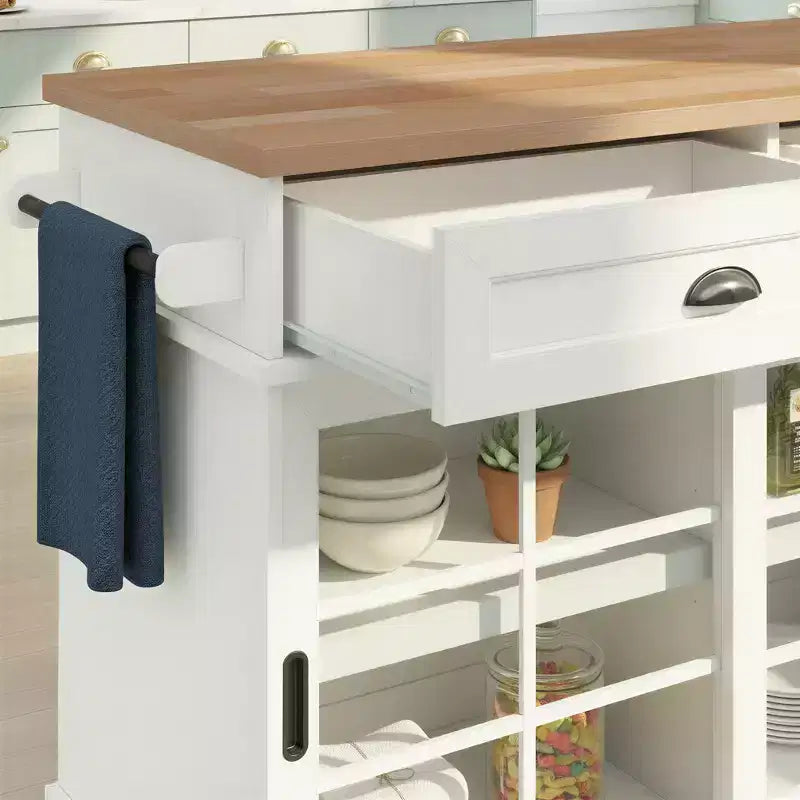 Îlot de cuisine autoportant Walker Edison 48, blanc