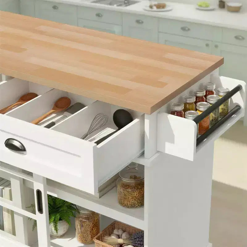 Îlot de cuisine autoportant Walker Edison 48, blanc