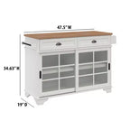 Îlot de cuisine autoportant Walker Edison 48, blanc