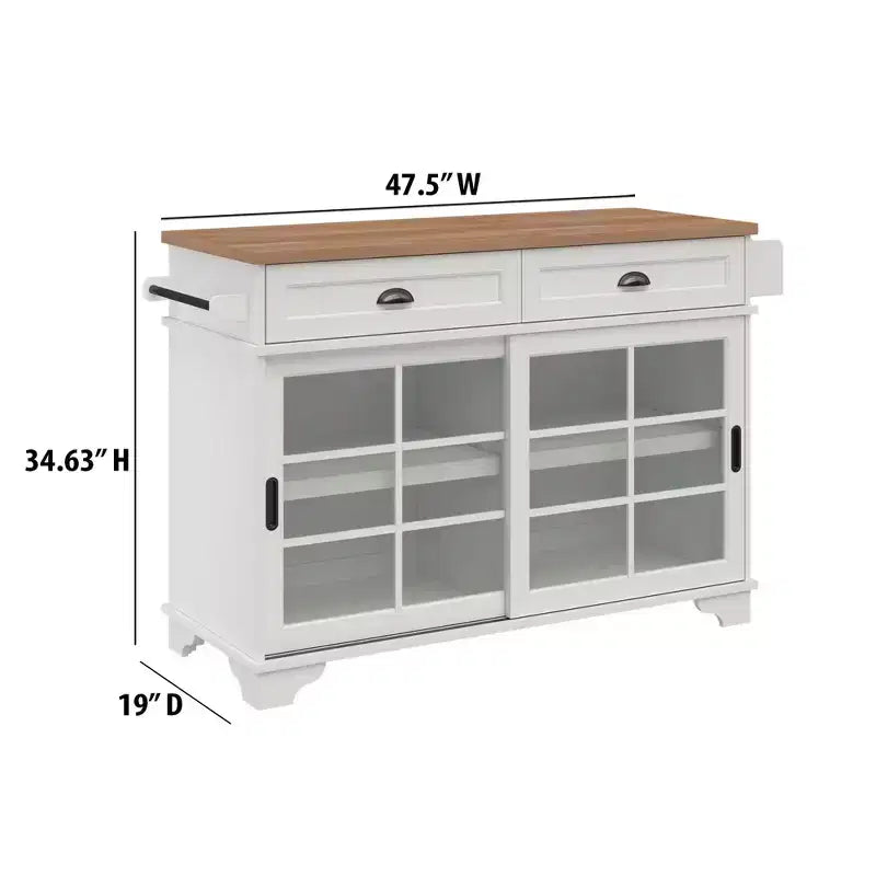 Îlot de cuisine autoportant Walker Edison 48, blanc