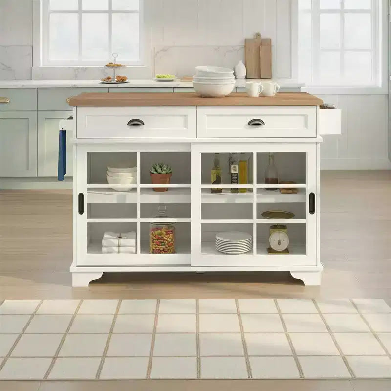 Îlot de cuisine autoportant Walker Edison 48, blanc