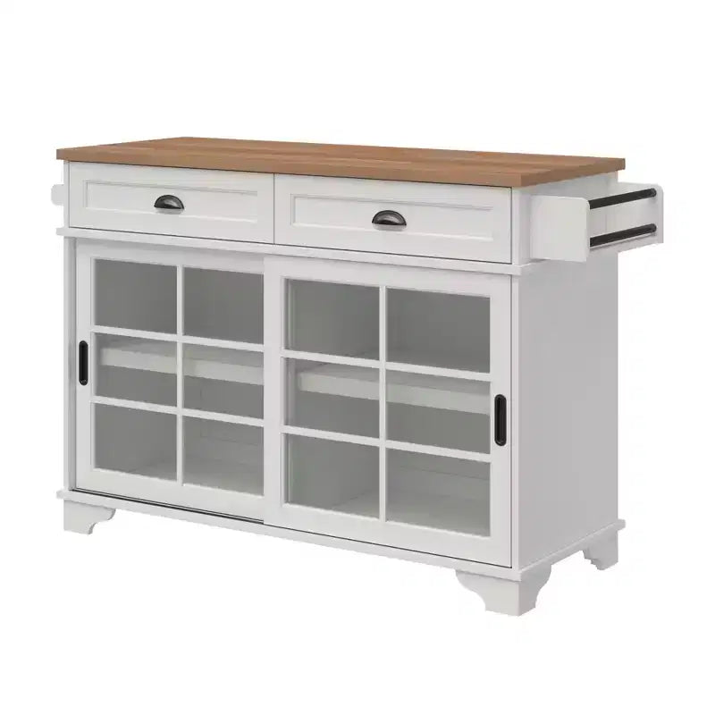 Îlot de cuisine autoportant Walker Edison 48, blanc